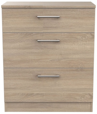 Product photograph of Devon Oak Effect 3 Drawer Deep Chest from Choice Furniture Superstore