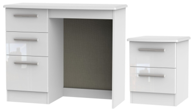 Product photograph of Knightsbridge White 2 Piece Bedroom Set With 2 Drawer Bedside from Choice Furniture Superstore