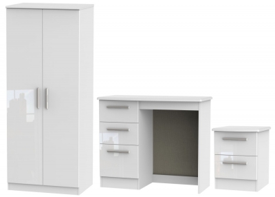 Product photograph of Knightsbridge White 3 Piece Bedroom Set With 2 Door Wardrobe from Choice Furniture Superstore
