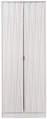 Product photograph of Diamond White 2 Door Plain Tall Wardrobe from Choice Furniture Superstore