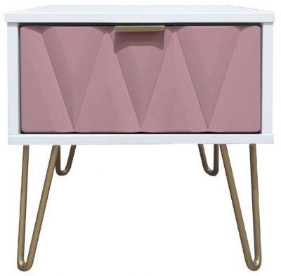 Product photograph of Diamond 1 Drawer Bedside Cabinet With Hairpin Legs from Choice Furniture Superstore
