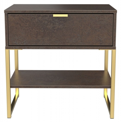 Diego Copper Gold 1 Drawer Bedside Table