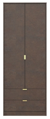 Diego Copper Gold 2 Door 2 Drawer Tall Wardrobe