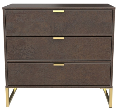 Diego Copper Gold 3 Drawer Chest