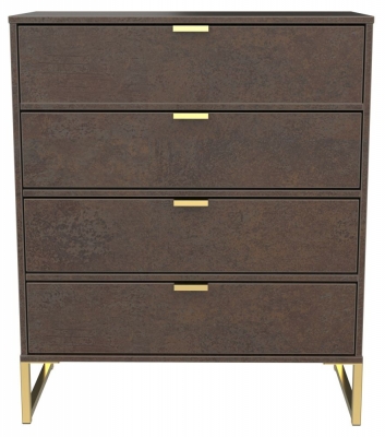 Diego Copper Gold 4 Drawer Chest