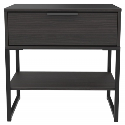 Diego Black 1 Drawer Bedside Table