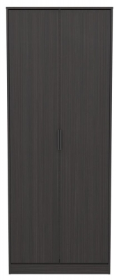 Product photograph of Diego Black 2 Door Plain Tall Wardrobe from Choice Furniture Superstore