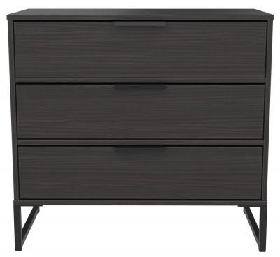 Product photograph of Diego Black 3 Drawer Small Chest from Choice Furniture Superstore