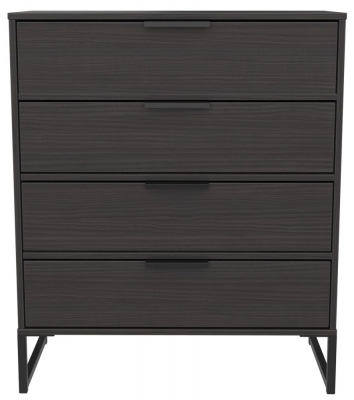 Product photograph of Diego Black 4 Drawer Chest from Choice Furniture Superstore