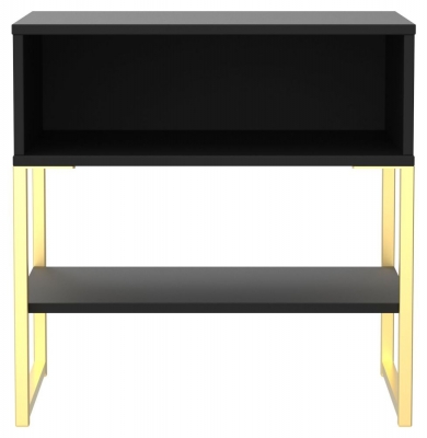 Diego Black And Gold Bedside Table