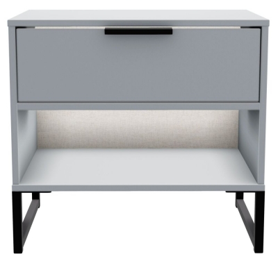 Diego Grey 1 Drawer Midi Bedside Table