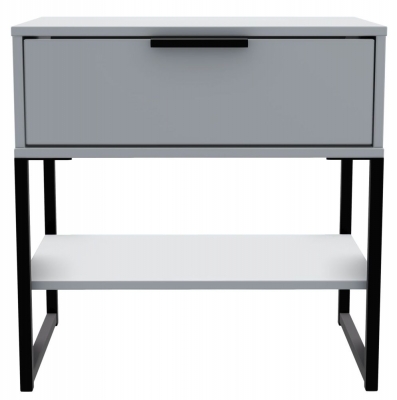 Diego Grey 1 Drawer Bedside Table