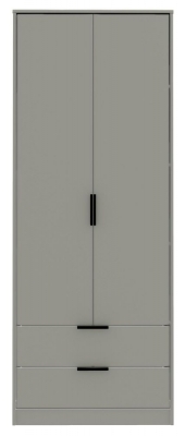 Product photograph of Diego Grey 2 Door 2 Drawer Tall Wardrobe from Choice Furniture Superstore