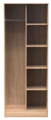 Product photograph of Diamond Oak Effect Front Open Shelf Wardrobe from Choice Furniture Superstore