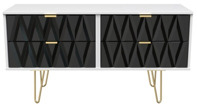 Product photograph of Diamond Bed Box With Hairpin Legs - Black And White from Choice Furniture Superstore