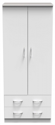 Product photograph of Avon White 2 Door 2 Drawer Double Wardrobe from Choice Furniture Superstore