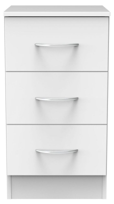 Product photograph of Avon White 3 Drawer Bedside Cabinet from Choice Furniture Superstore