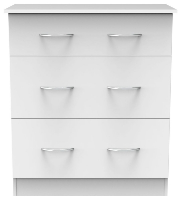 Product photograph of Avon White 3 Drawer Deep Chest from Choice Furniture Superstore