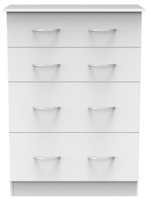 Product photograph of Avon White 4 Drawer Deep Chest from Choice Furniture Superstore