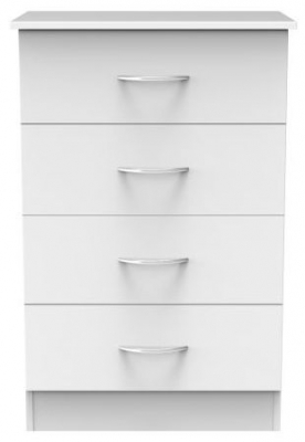 Product photograph of Avon White 4 Drawer Midi Chest from Choice Furniture Superstore