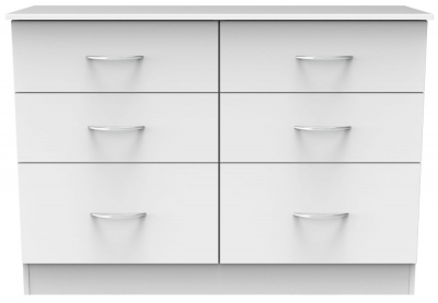 Product photograph of Avon White 6 Drawer Midi Chest from Choice Furniture Superstore