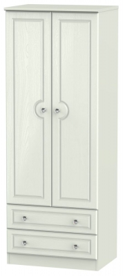 Product photograph of Crystal Kaschmir Ash 2 Door 2 Drawer Tall Wardrobe from Choice Furniture Superstore