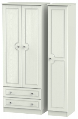 Product photograph of Crystal Kaschmir Ash 3 Door 2 Drawer Tall Wardrobe from Choice Furniture Superstore