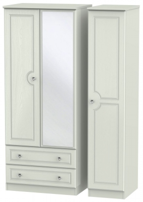 Product photograph of Crystal Cashmere 3 Door Combi Wardrobe - 1 Mirror And Lhf 2 Drawers from Choice Furniture Superstore