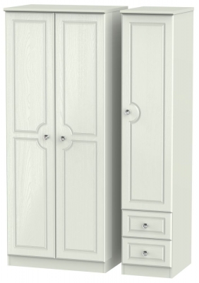 Product photograph of Crystal Cashmere 3 Door Triple Wardrobe - Rhf 2 Drawers from Choice Furniture Superstore