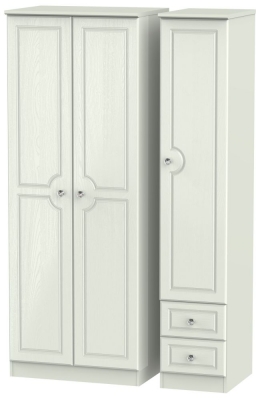 Product photograph of Crystal Cashmere 3 Door Tall Triple Wardrobe - Rhf 2 Drawers from Choice Furniture Superstore