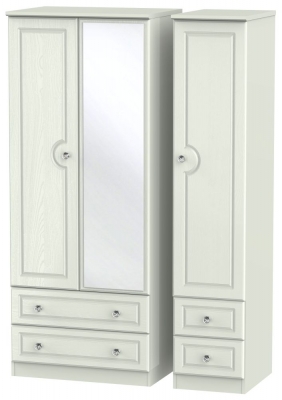 Product photograph of Crystal Cashmere 3 Door Combi Wardrobe - 1 Mirror from Choice Furniture Superstore