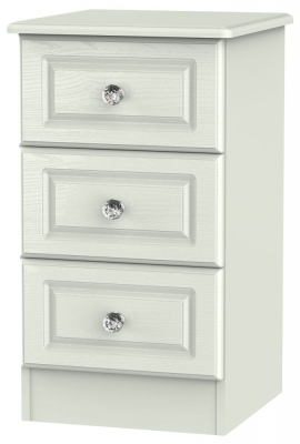 Product photograph of Crystal Kaschmir Ash 3 Drawer Bedside Cabinet from Choice Furniture Superstore