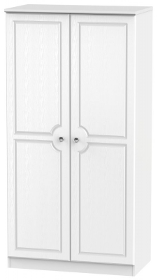 Product photograph of Crystal White 2 Door Plain Wardrobe - H 182 5cm from Choice Furniture Superstore