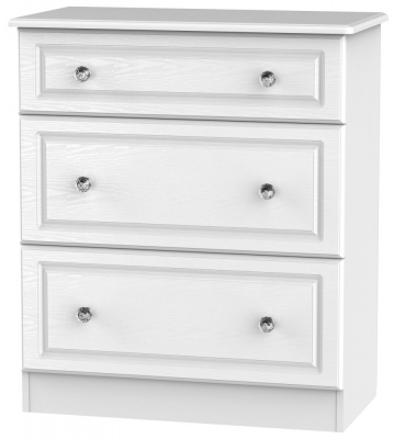 Product photograph of Crystal White 3 Drawer Deep Chest from Choice Furniture Superstore