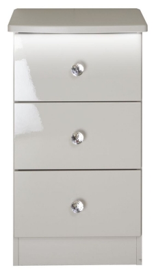 Product photograph of Lumiere Cashmere 3 Drawer Bedside Cabinet from Choice Furniture Superstore