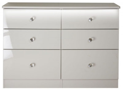 Product photograph of Lumiere Kaschmir Gloss 6 Drawer Midi Chest from Choice Furniture Superstore