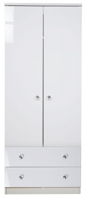 Product photograph of Lumiere 2 Door 2 Drawer Tall Wardrobe from Choice Furniture Superstore