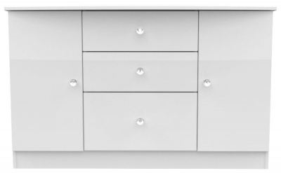 Lumiere White Gloss 2 Door 3 Drawer Sideboard