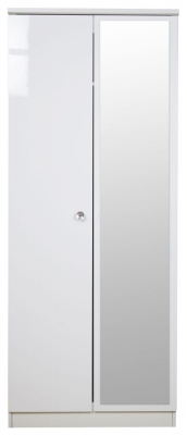 Product photograph of Lumiere 2 Door Tall Mirror Wardrobe from Choice Furniture Superstore