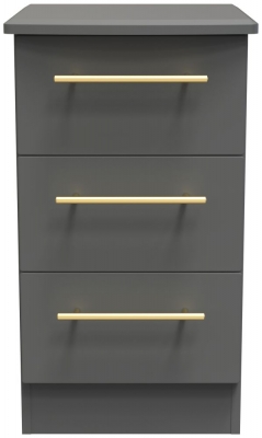 Product photograph of Haworth Grey 3 Drawer Beside Cabinet from Choice Furniture Superstore