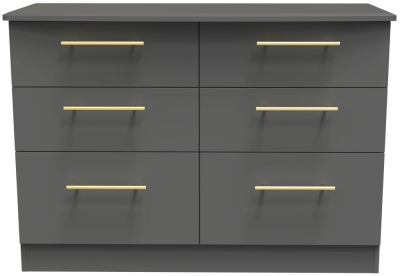 Product photograph of Haworth Grey 6 Drawer Midi Chest from Choice Furniture Superstore