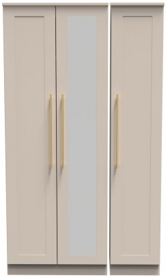 Product photograph of Haworth Kashmir Matt 3 Door Tall Mirror Wardrobe from Choice Furniture Superstore