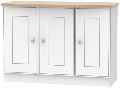 Product photograph of Victoria 3 Door Sideboard - White Ash And Riviera Oak - Clearance P2 from Choice Furniture Superstore