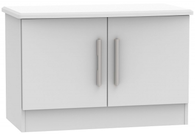 Product photograph of Knightsbridge Grey 2 Door Low Cabinet from Choice Furniture Superstore