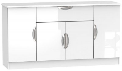 Camden White Gloss Wide Sideboard 4 Doors