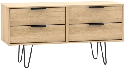 Product photograph of Hong Kong Bed Box With Hairpin Legs - Nebraska Oak from Choice Furniture Superstore