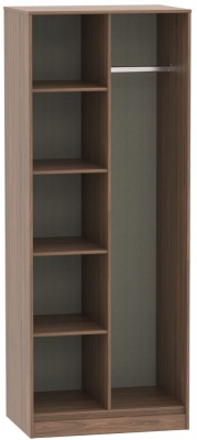 Product photograph of Hong Kong Walnut Effect Front Open Shelf Wardrobe from Choice Furniture Superstore