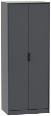 Product photograph of Hong Kong 2 Door Wardrobe - Graphite from Choice Furniture Superstore