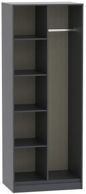 Product photograph of Hong Kong Graphite Front Open Shelf Wardrobe from Choice Furniture Superstore