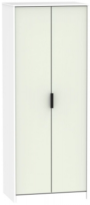 Product photograph of Hong Kong Cashmere And White 2 Door Plain Tall Wardrobe from Choice Furniture Superstore